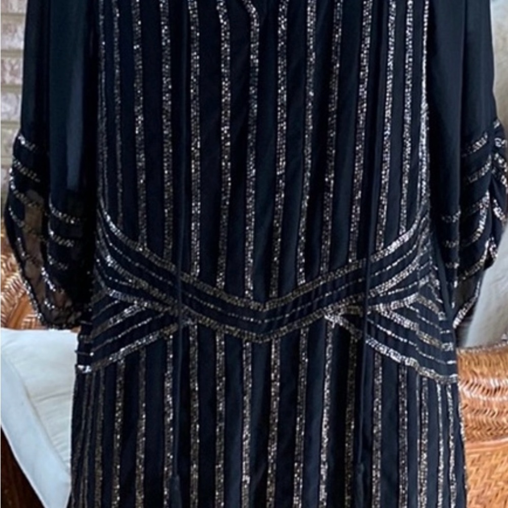 PENDING Sale ** Tolani “Sasha” Black Beaded Tunic Dress. 1X